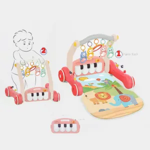 2-in-1 Interactive Piano Rack & Walker with Lights & Music for Infant Development