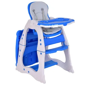 3 in 1 Convertible Play Table Seat Baby High Chair - Blue