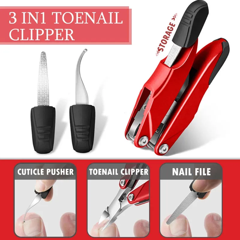 3pcs Manicure Nail Toenail Clipper Set Stainless Pedicure Kit Tool Nail Cutter File Tools Set Travel Multifunction Clippers Set