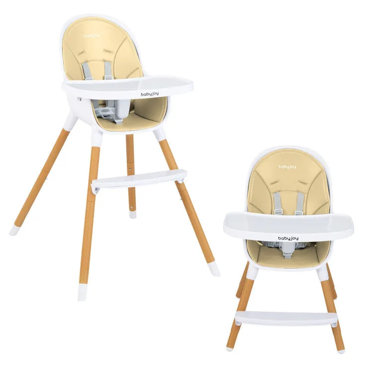 4-in-1 Convertible High Chair with Adjustable Tray