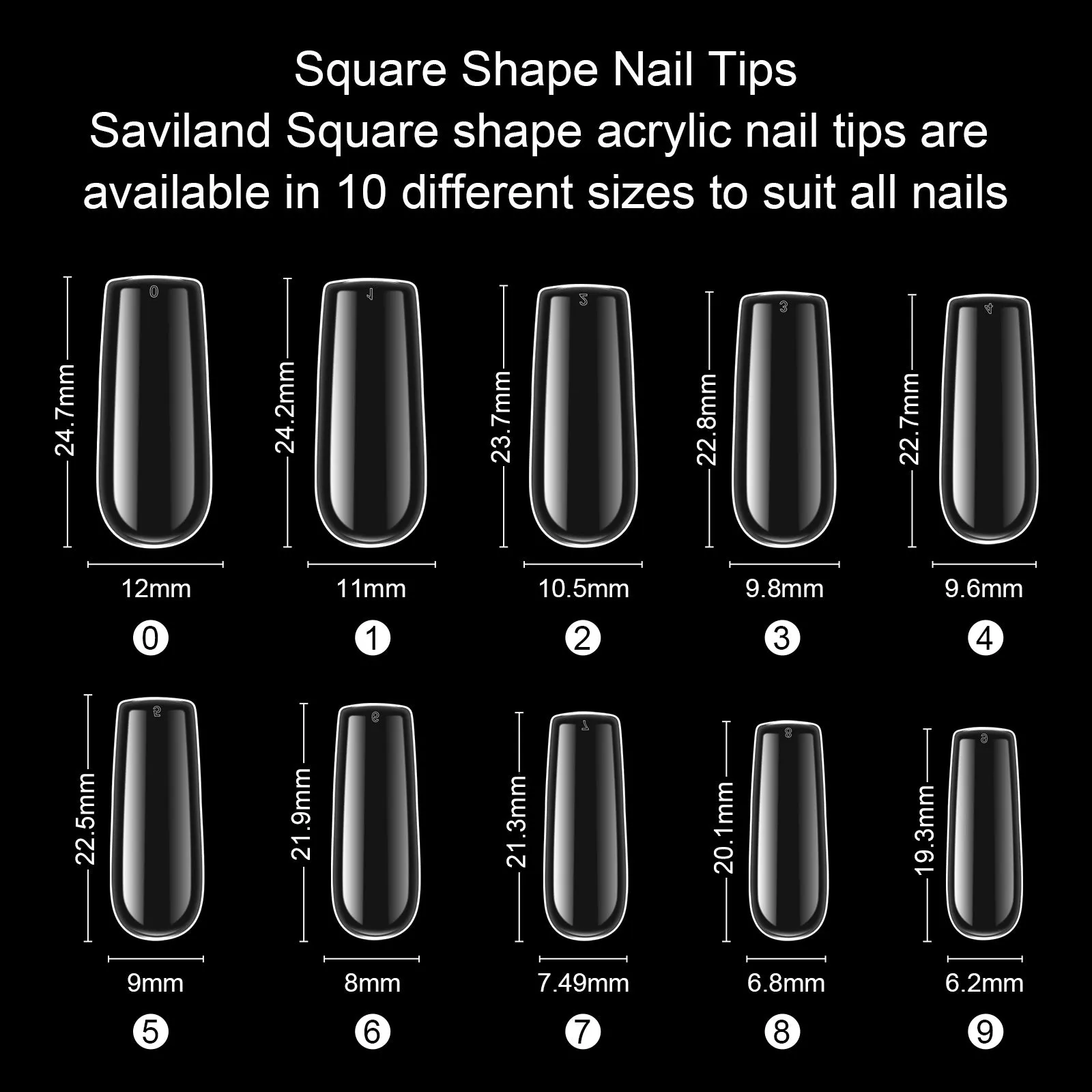 500Pcs Nail Tips and 4 In 1 Glue Gel Kit - Square Shape Fake Nail Tips Full Cover