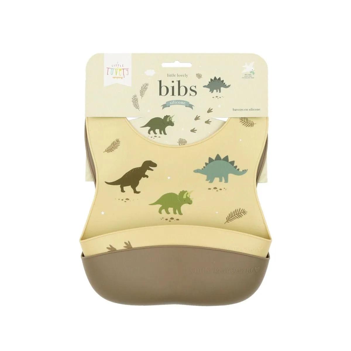 A Little Lovely Company Silicone Bibs Set of 2: Dinosaurs