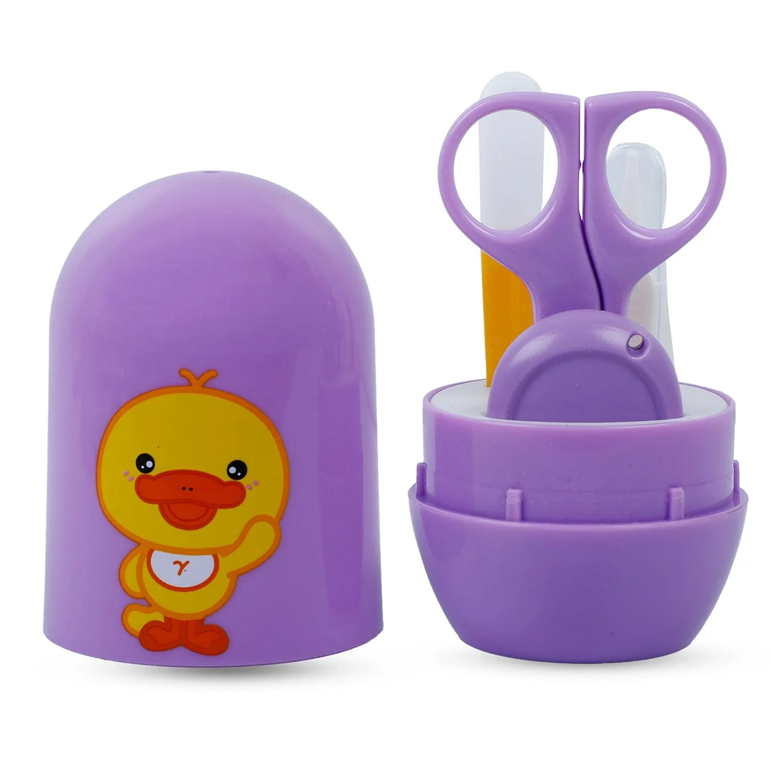 Baby Moo Quacking Ducky Gentle Manicure & Pedicure Infant Toddler Nail Clipper Set - Purple