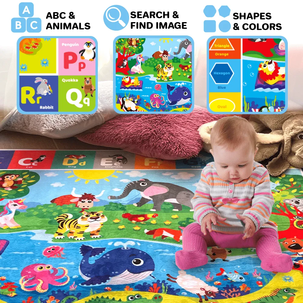 Baby Play Mat for Floor | Plush ABC Playmat for Toddlers