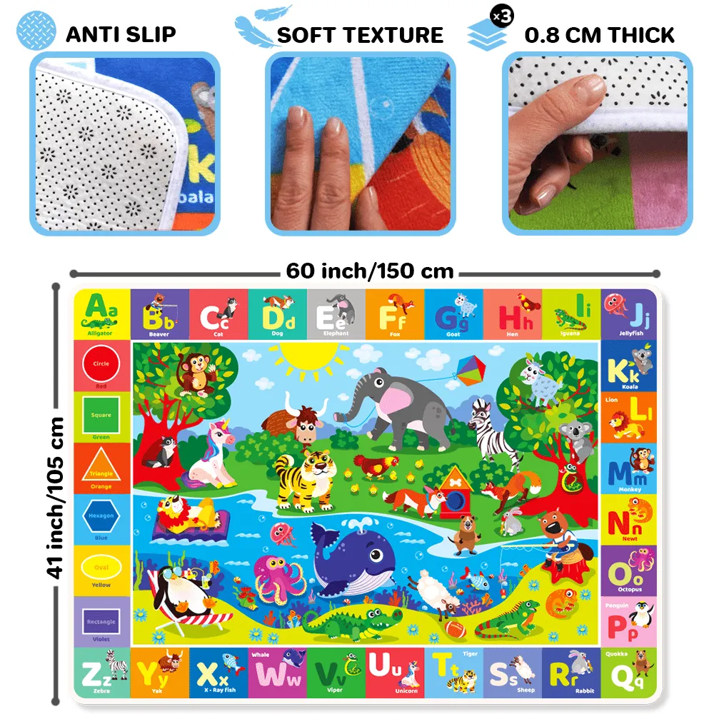 Baby Play Mat for Floor | Plush ABC Playmat for Toddlers