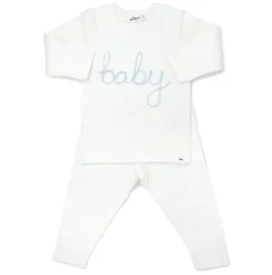 Baby Sky Blue Embroidered Set