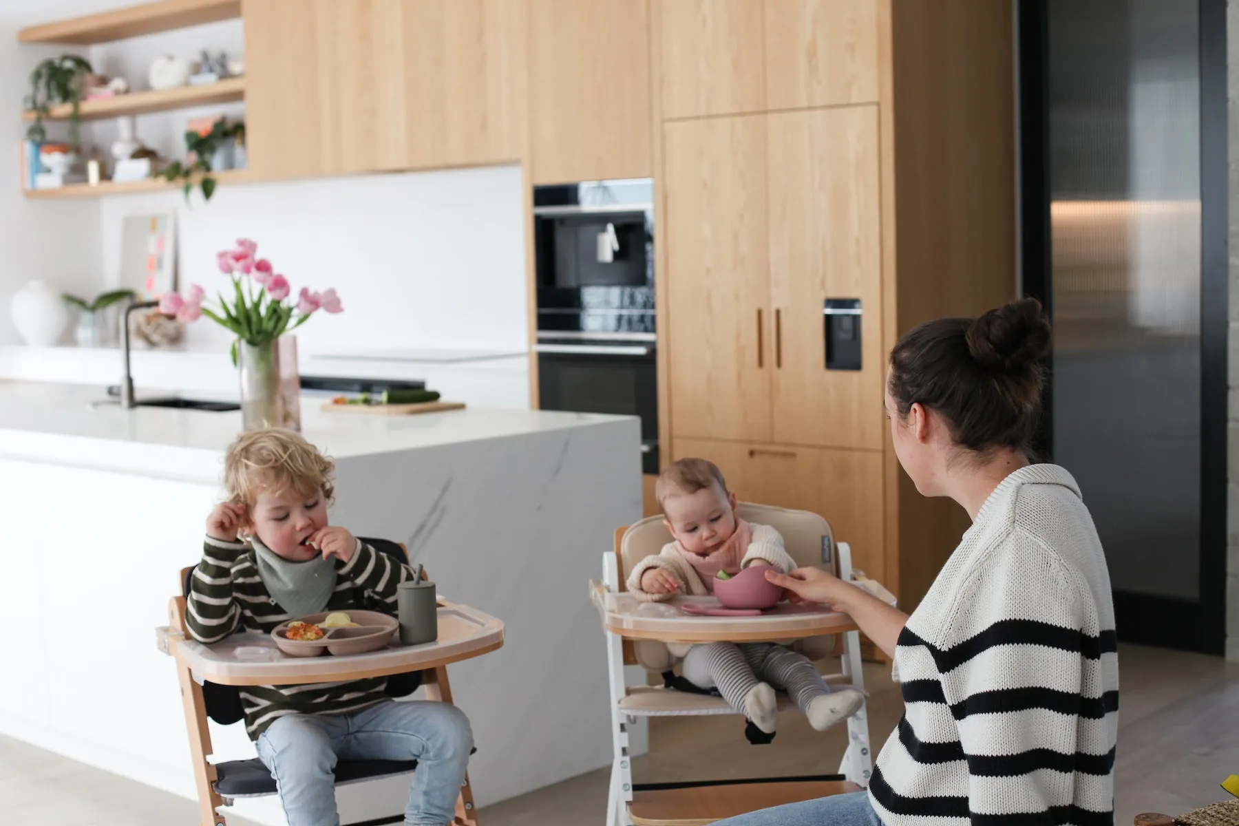 Babyhood Kaylula Ava High Chair - Beech and White