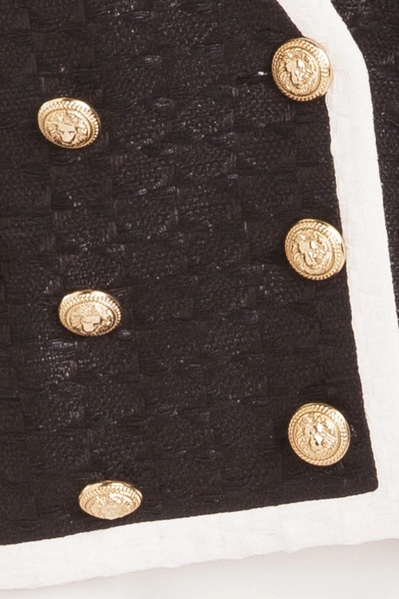 Balmain - Black Blazer White Trim Gold Buttons - FR 40