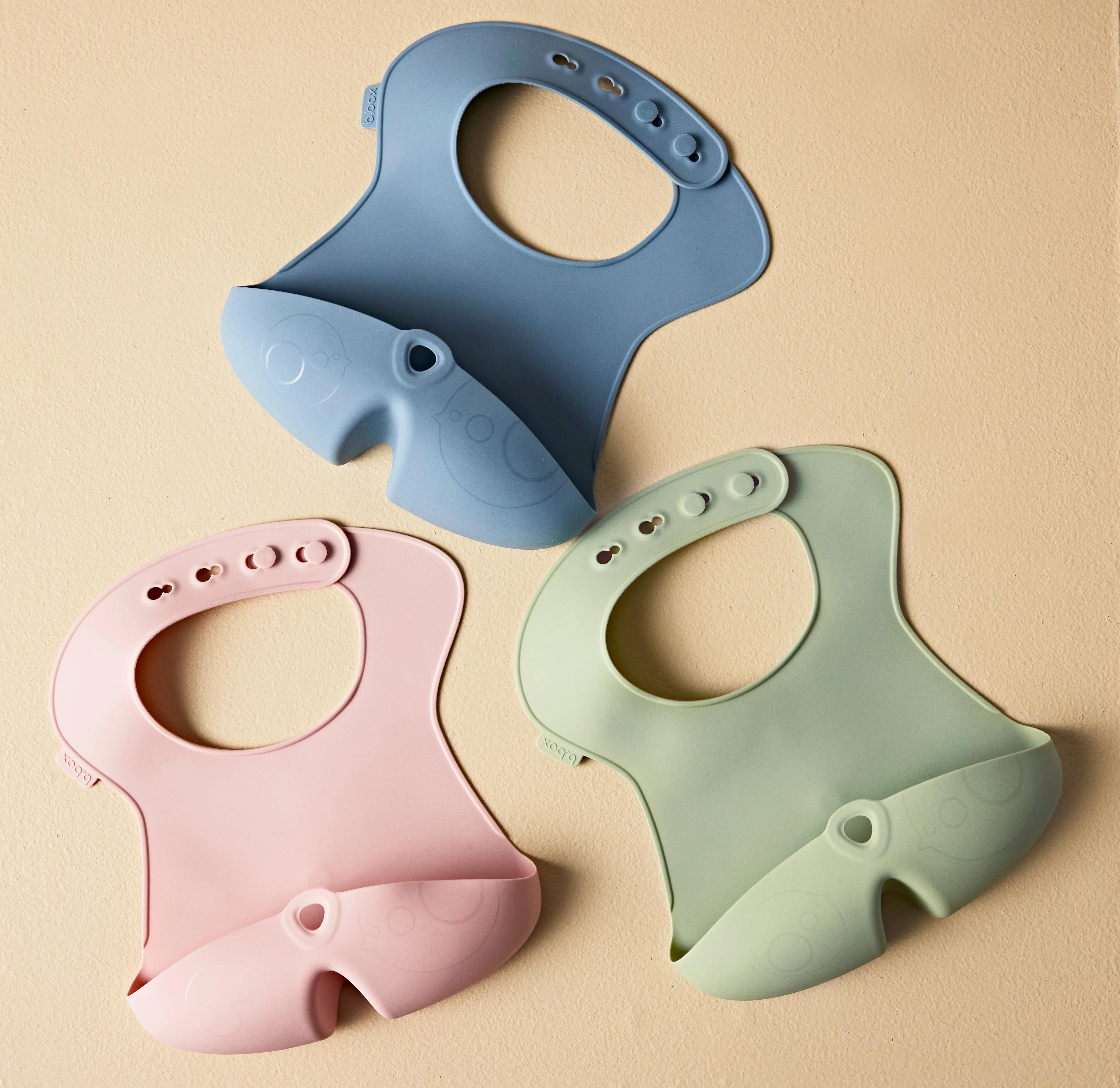 b.box Adjustable Silicone Feeding Bib - Assorted