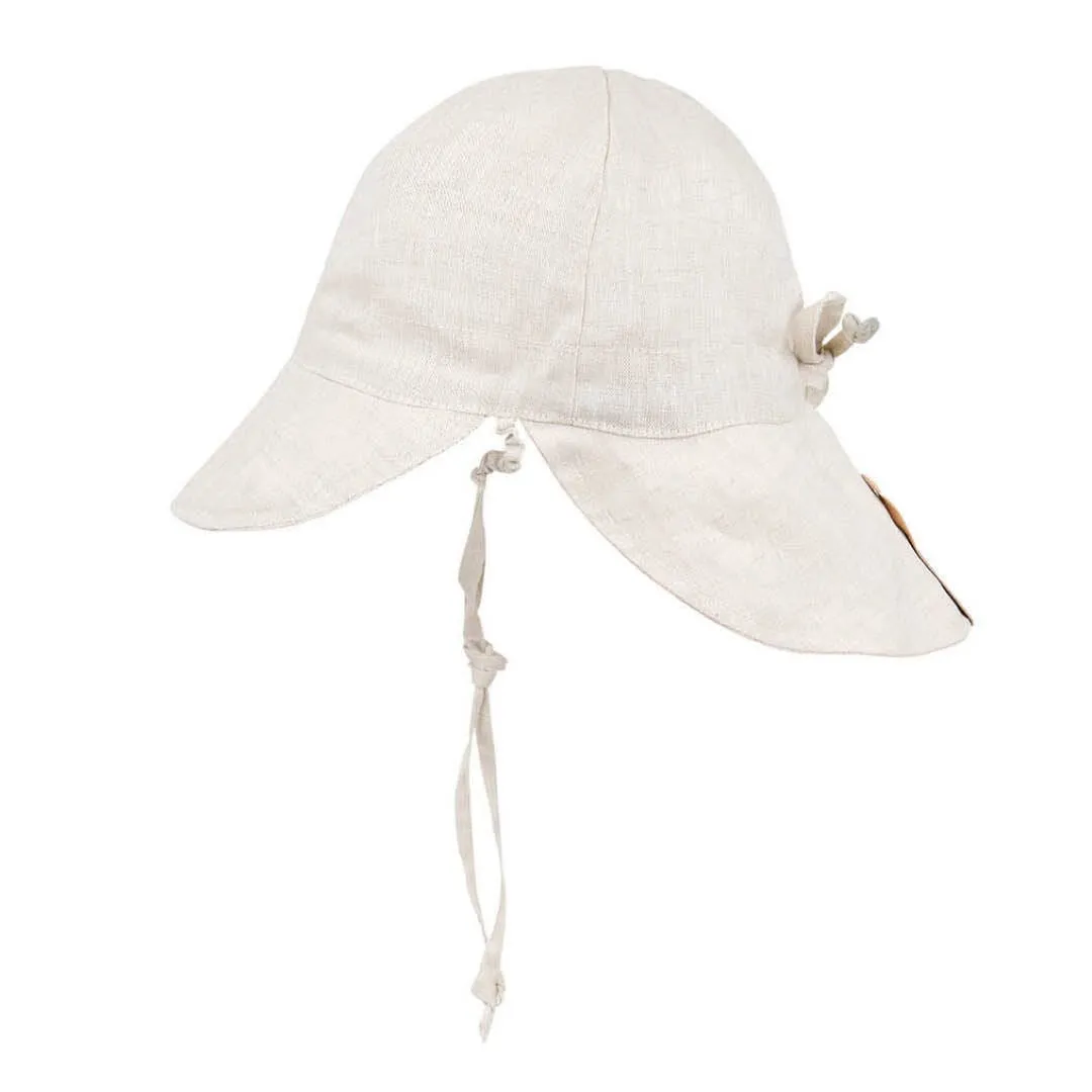 Bedhead 'Roamer' Baby Reversible Teddy Flap Sun Hat - Maize / Flax