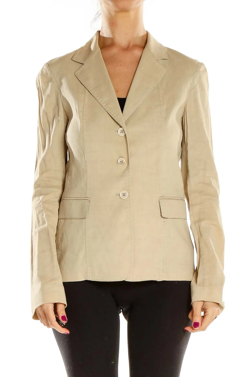 Beige Classic Tailored Blazer