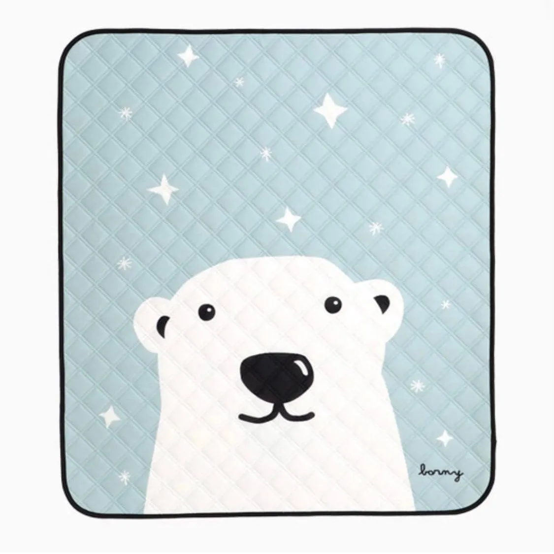 Borny Quilted Waterproof Mats Blue Polar Bear