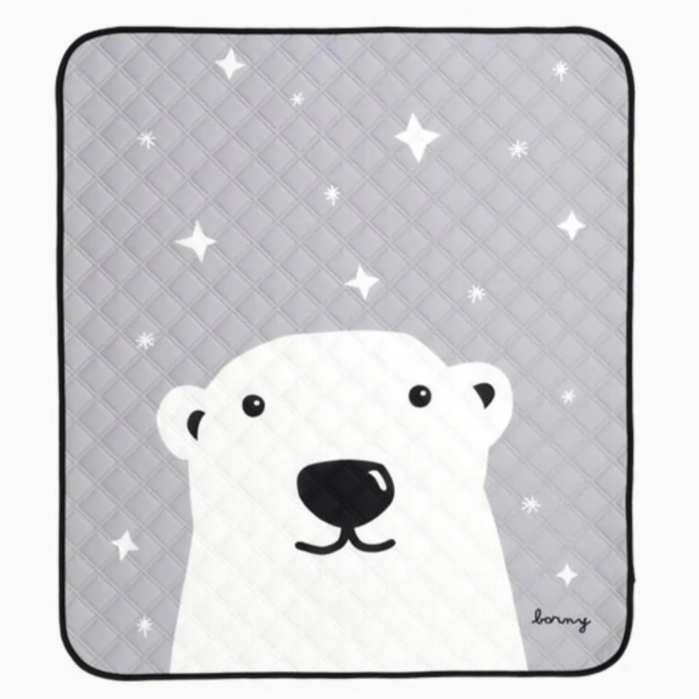 Borny Quilted Waterproof Mats Polar Bear Gray