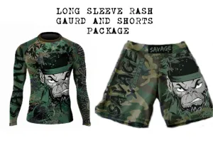 Camo Monkey Long Rash Guard And Shorts Package Presale items Shipping To  Start December 5th