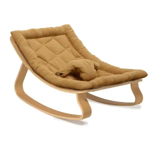 Charlie Crane LEVO Baby Rocker - Beech with Camel Cushion