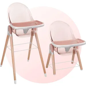 Children Of Design Non-Reclinable Classic Wooden High Chair - Pink