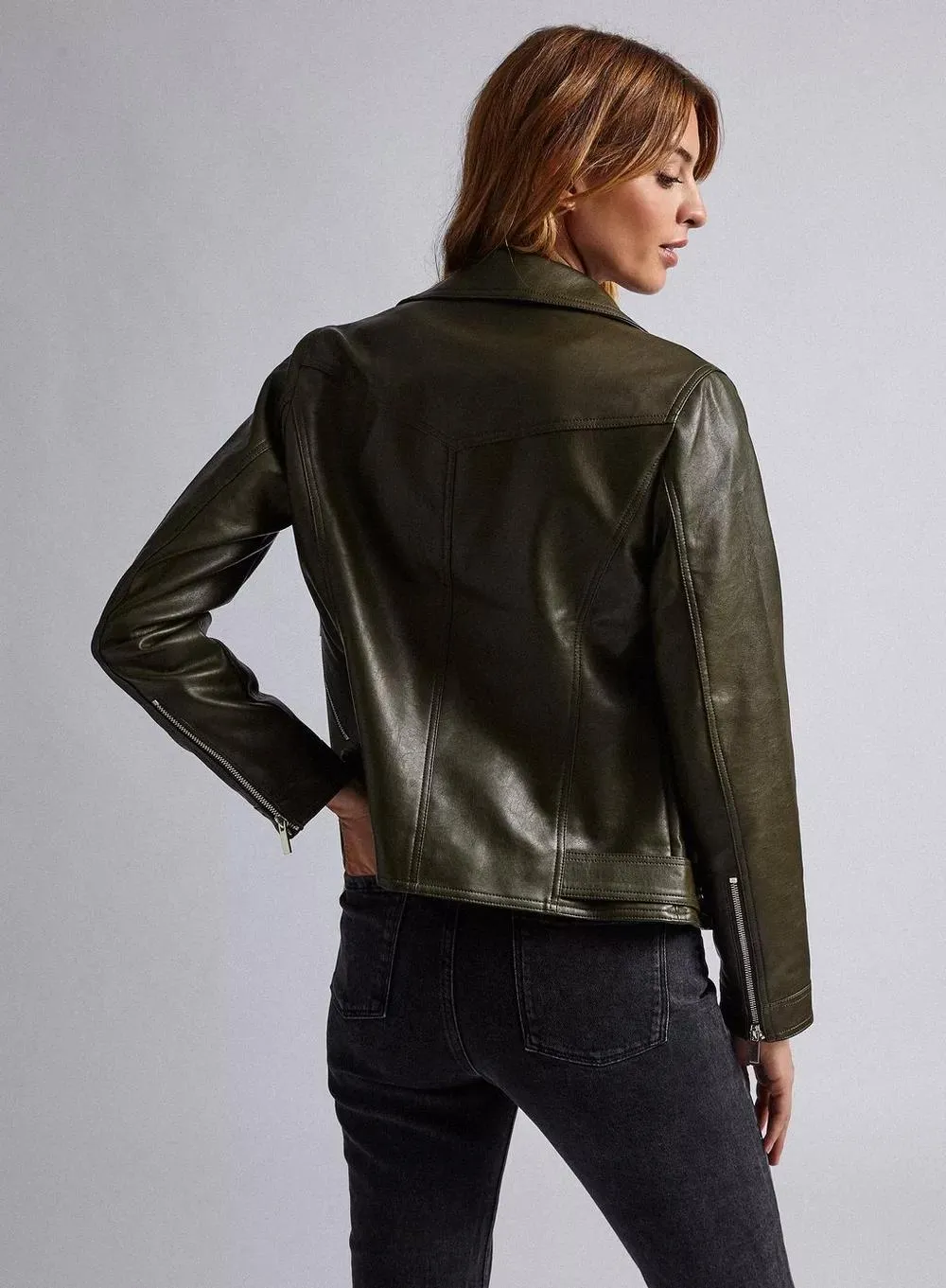 Classic Biker Leather Jacket for Women By TJS