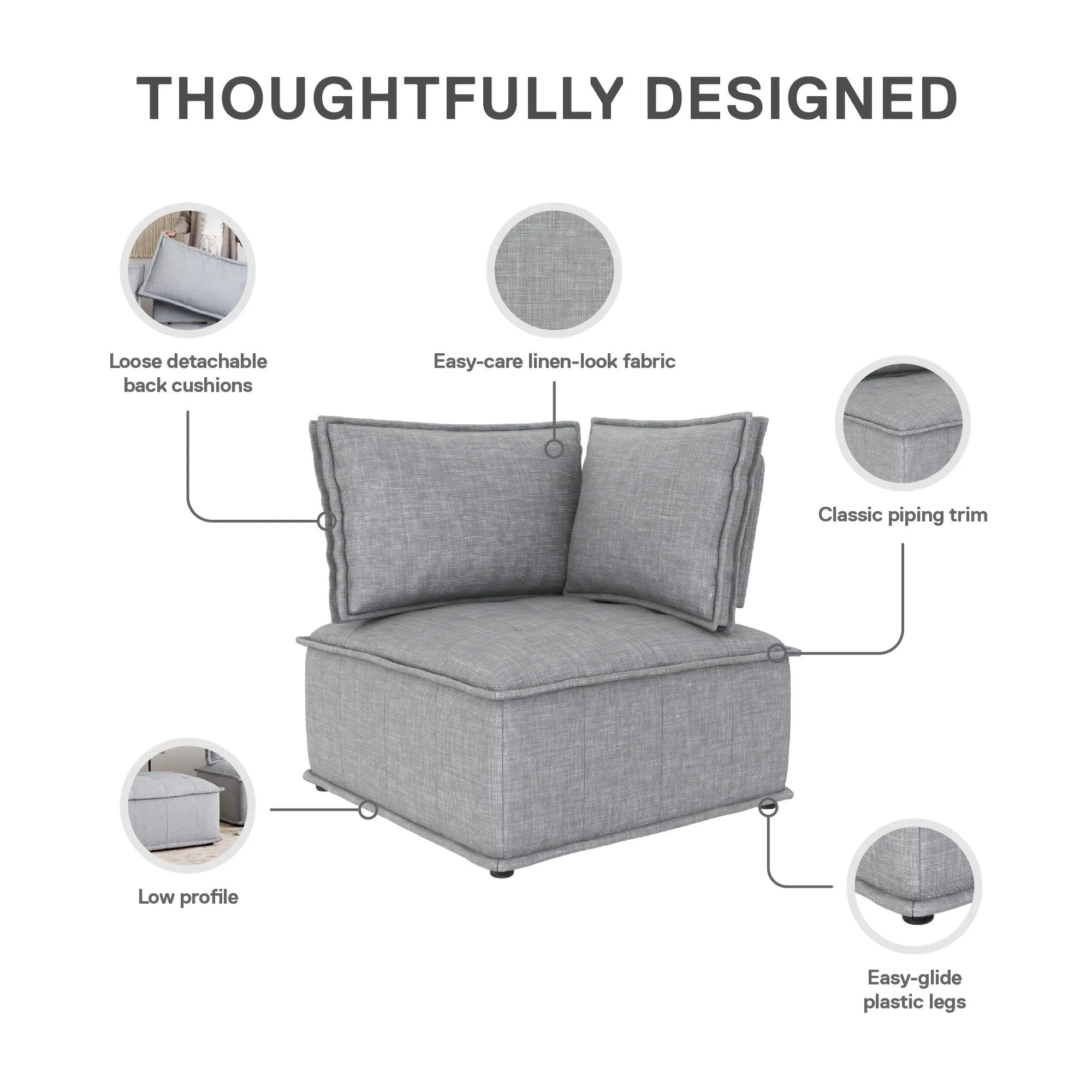 Darcy Corner Chair for Modular Sectional Sofa