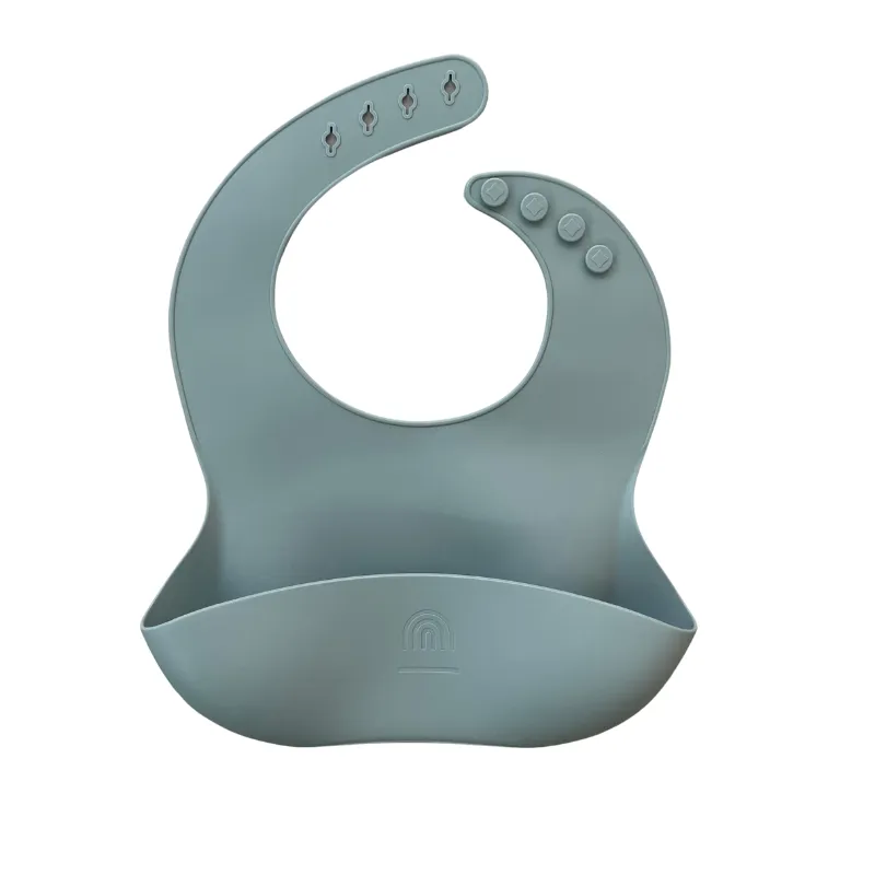 Dusty Blue · Classic Easy-to-clean Silicone Bucket Bib