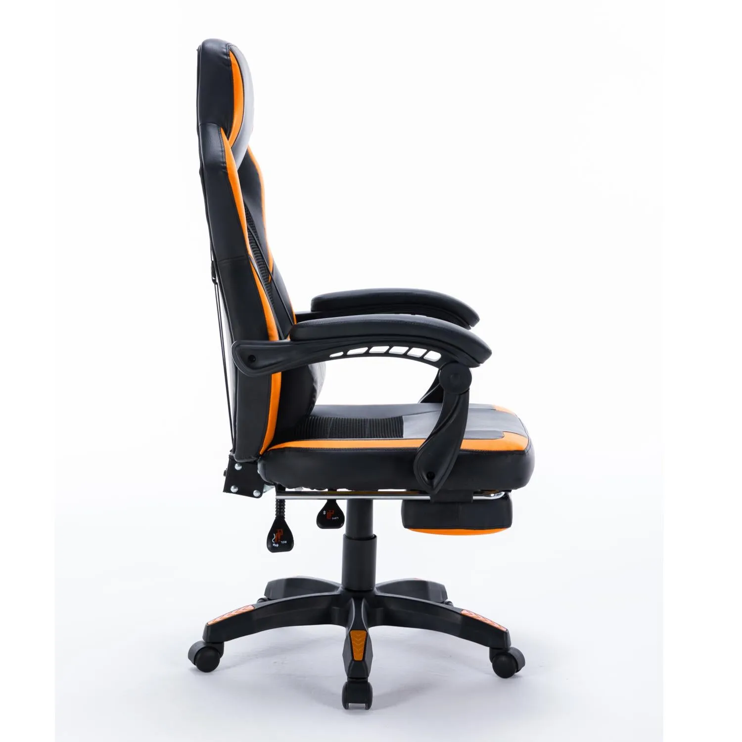 FOOTREST SERIES/ 8221 GAMING CHAIR (BLACK & ORANGE)