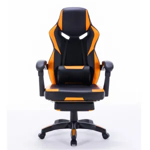 FOOTREST SERIES/ 8221 GAMING CHAIR (BLACK & ORANGE)