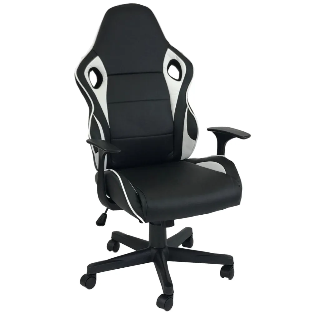 HAWK SERIES/ 1107 GAMING CHAIR (BLACK & WHITE)