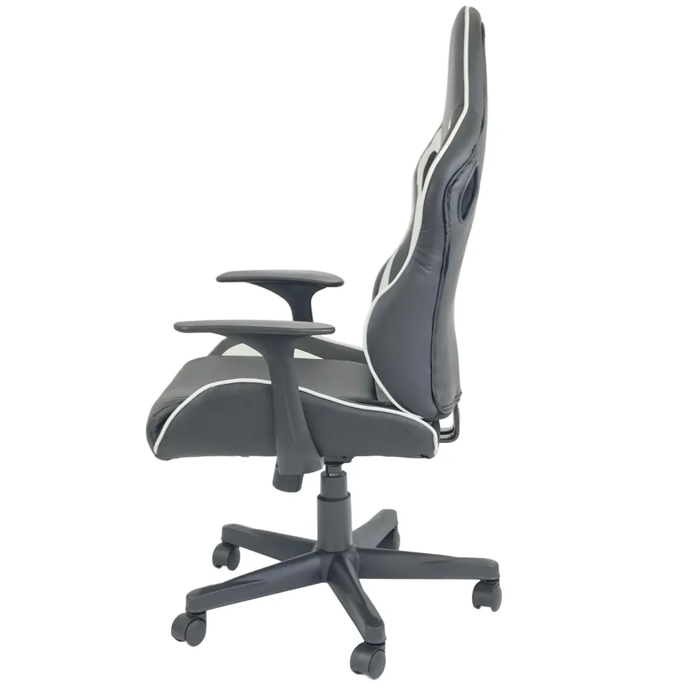 HAWK SERIES/ 1107 GAMING CHAIR (BLACK & WHITE)