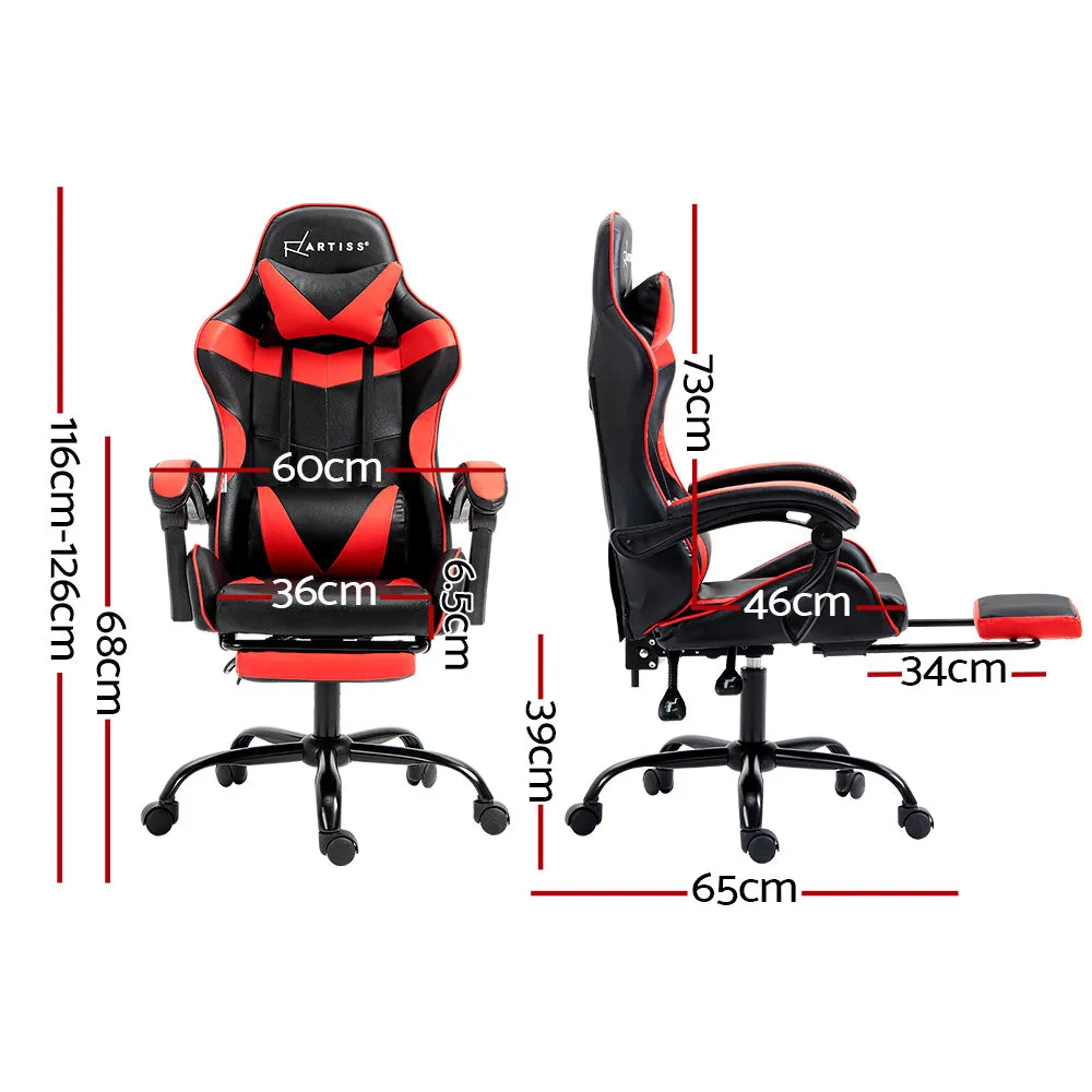 High-Back Reclining Gaming Chair with Footrest - Artiss