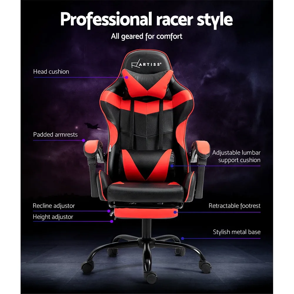 High-Back Reclining Gaming Chair with Footrest - Artiss