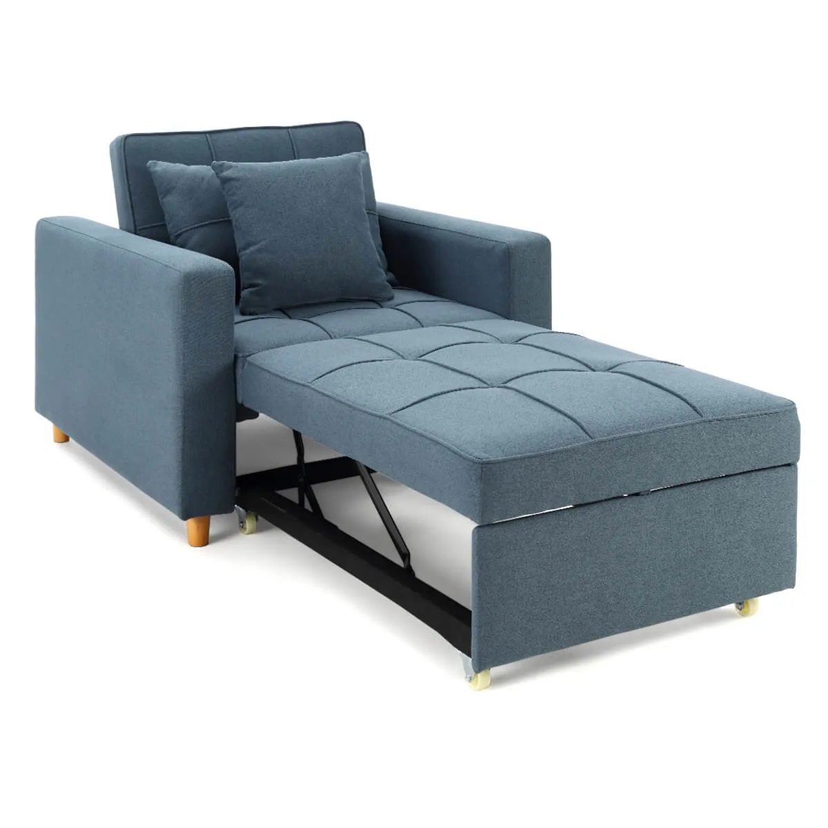 Homrest Sofa Bed 3-in-1 Convertible Chair Multi-Functional Sofa Bed Adjustable Recliner(Blue Grey)