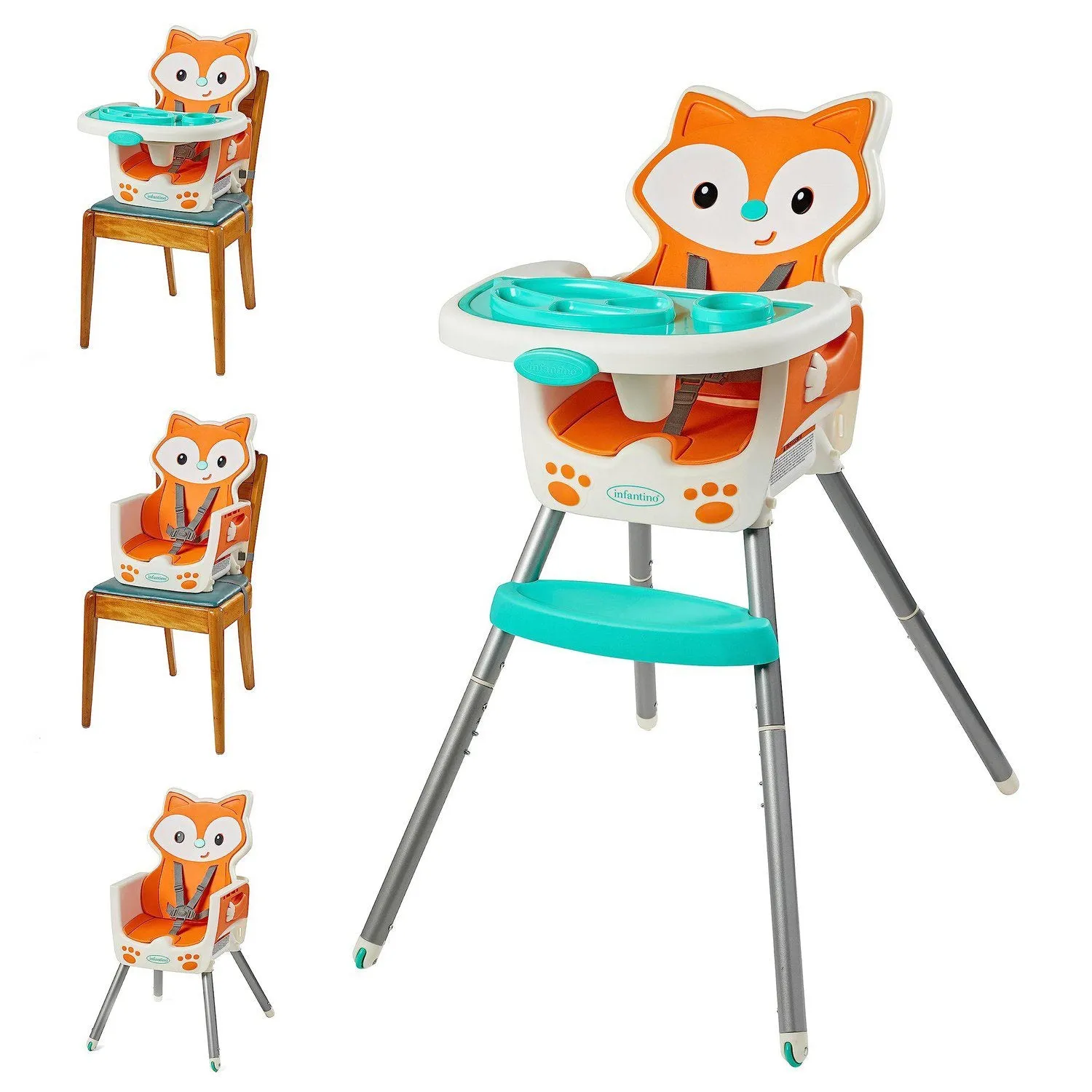 Infantino Grow-With-Me 4-in-1 Convertible High Chair Fox 6 to 36 Months