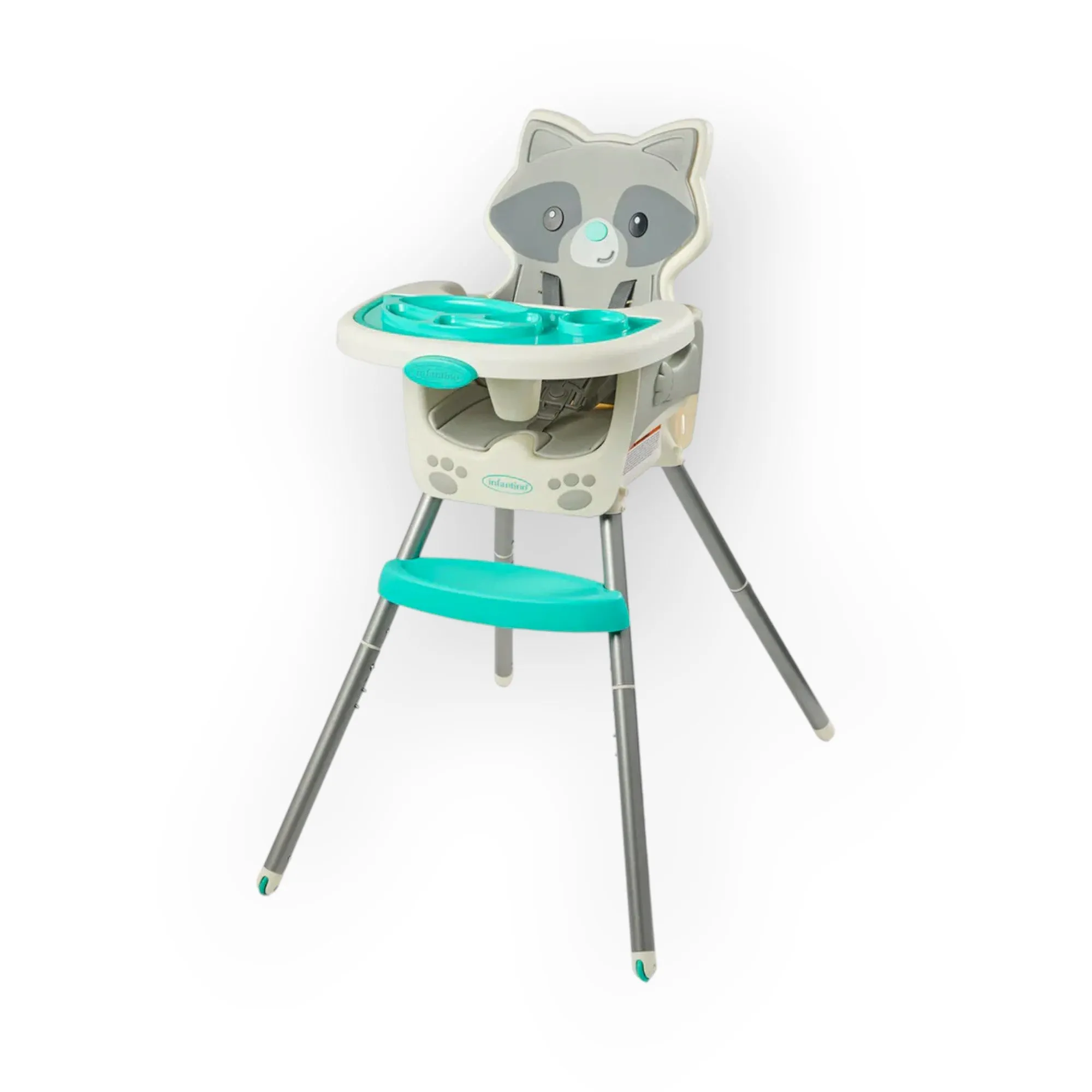 Infantino Grow-With-Me 4-in-1 Convertible High Chair Raccoon 6 to 36 Months