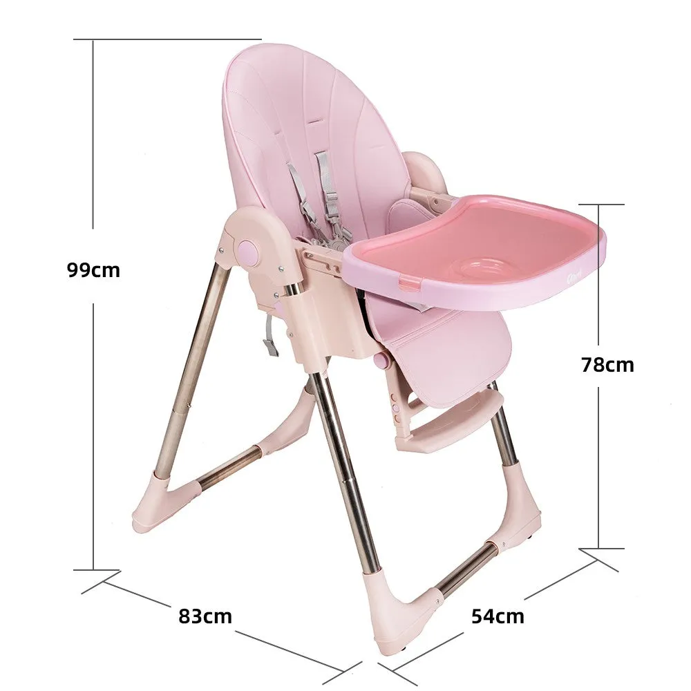 KEANO Baby High Chair, Green/Pink/Beige