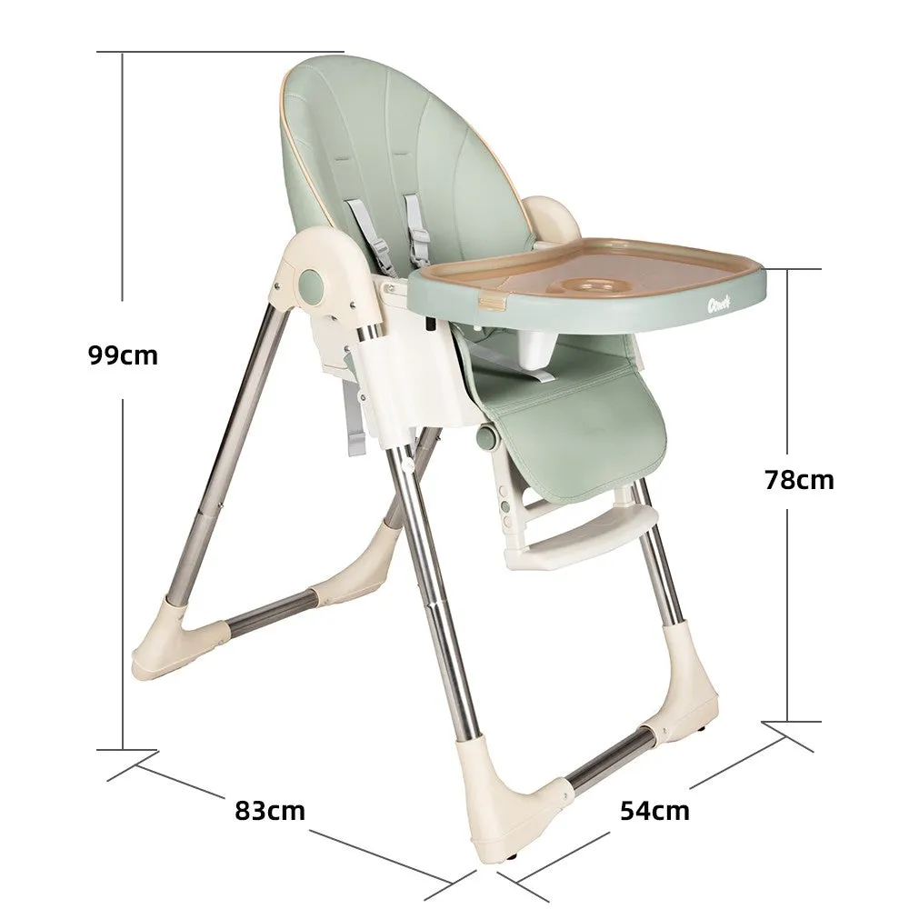 KEANO Baby High Chair, Green/Pink/Beige