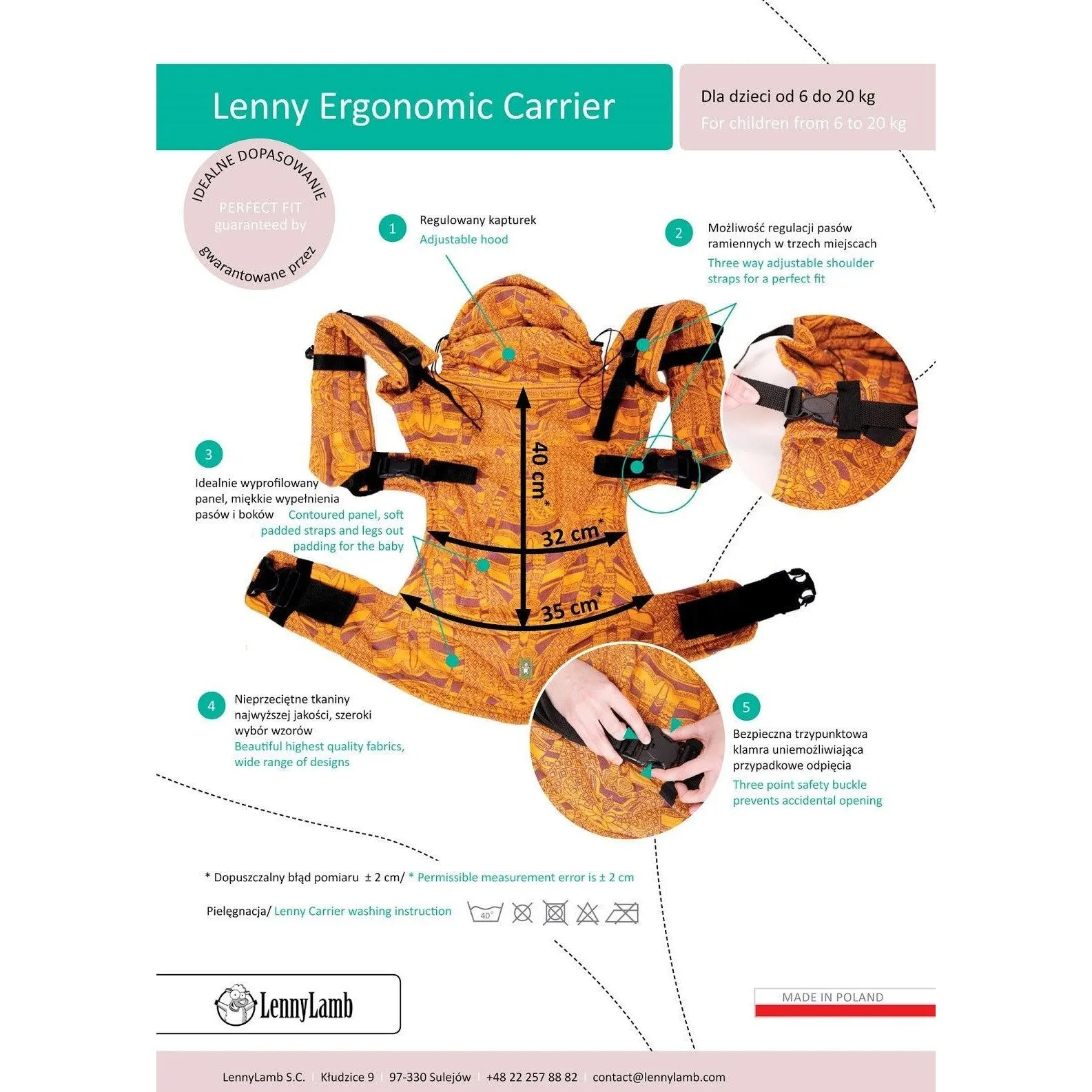 Lenny Lamb Ergonomic Carrier (BABY) - Paradiso