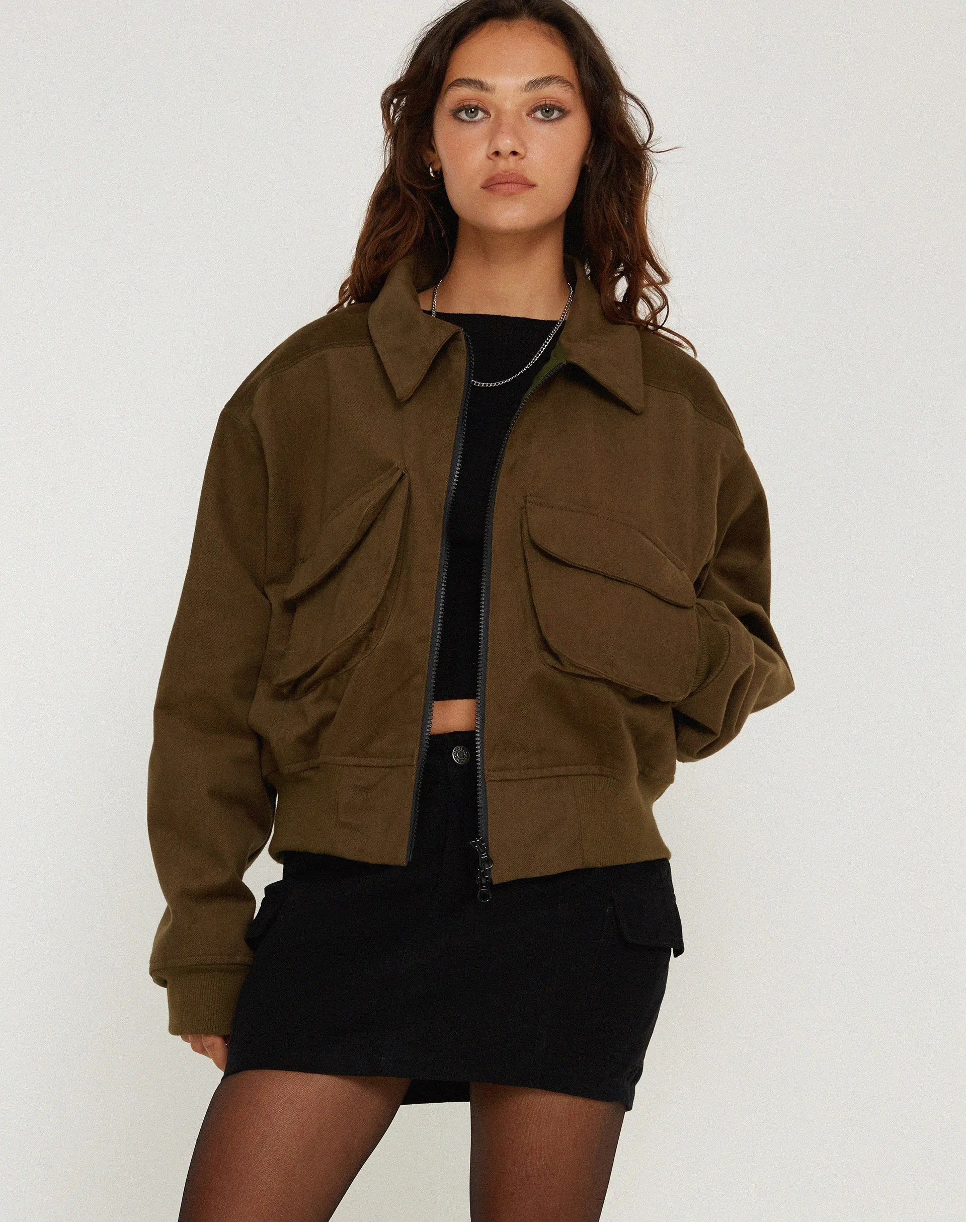 MA2 Jacket in Twill Suede Khaki