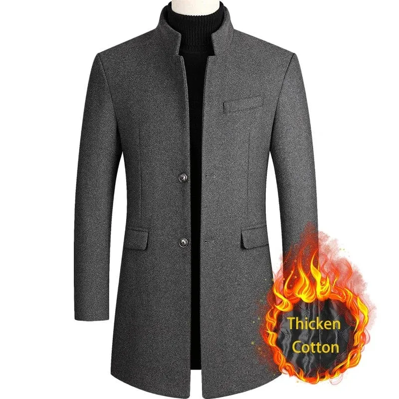 Men  Business Casual  Chinese Style Solid Color Winter Coat Jacket Men  Business Casual  Chinese Style Solid Color Winter Coat Jacket