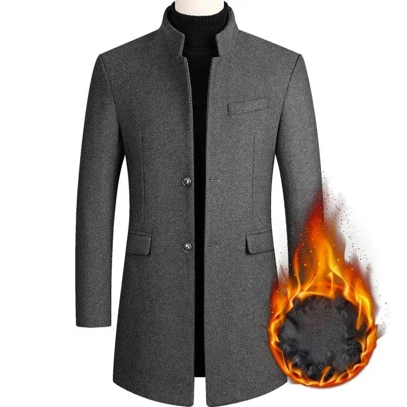 Men  Business Casual  Chinese Style Solid Color Winter Coat Jacket Men  Business Casual  Chinese Style Solid Color Winter Coat Jacket