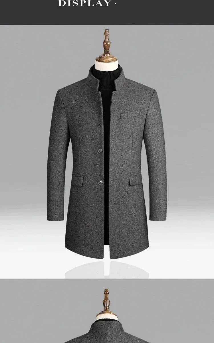 Men  Business Casual  Chinese Style Solid Color Winter Coat Jacket Men  Business Casual  Chinese Style Solid Color Winter Coat Jacket