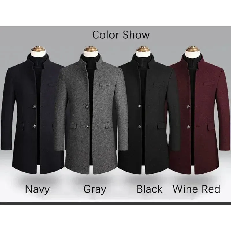 Men  Business Casual  Chinese Style Solid Color Winter Coat Jacket Men  Business Casual  Chinese Style Solid Color Winter Coat Jacket