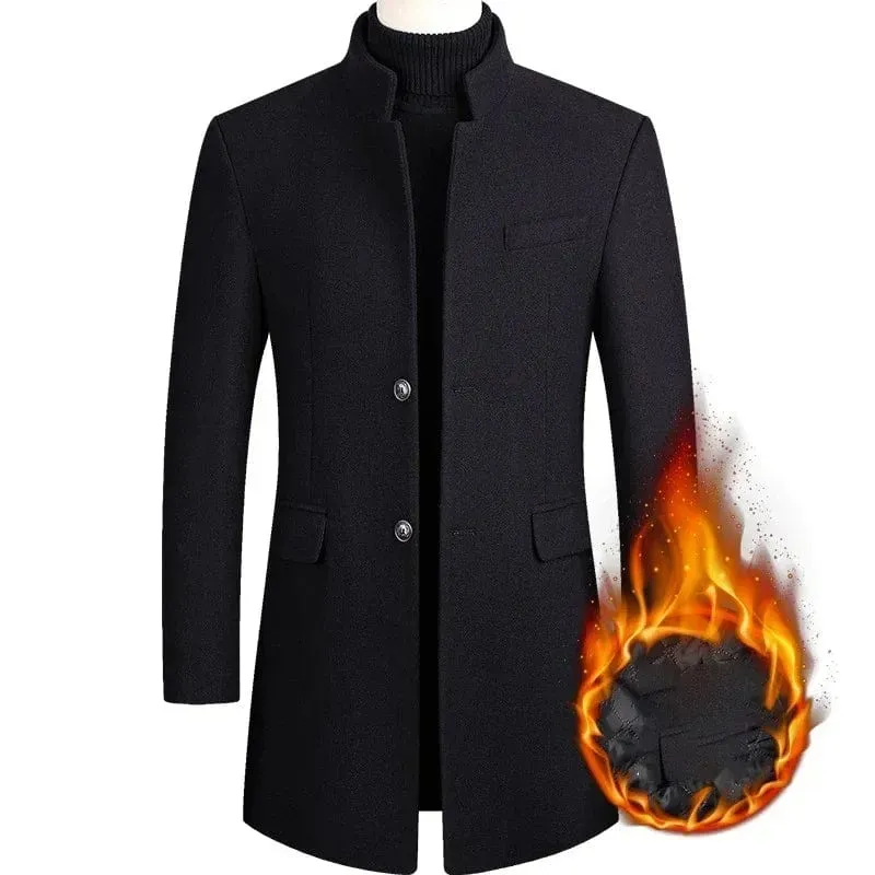 Men  Business Casual  Chinese Style Solid Color Winter Coat Jacket Men  Business Casual  Chinese Style Solid Color Winter Coat Jacket