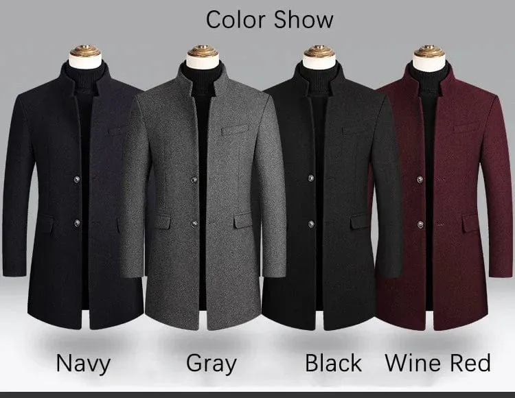 Men  Business Casual  Chinese Style Solid Color Winter Coat Jacket Men  Business Casual  Chinese Style Solid Color Winter Coat Jacket