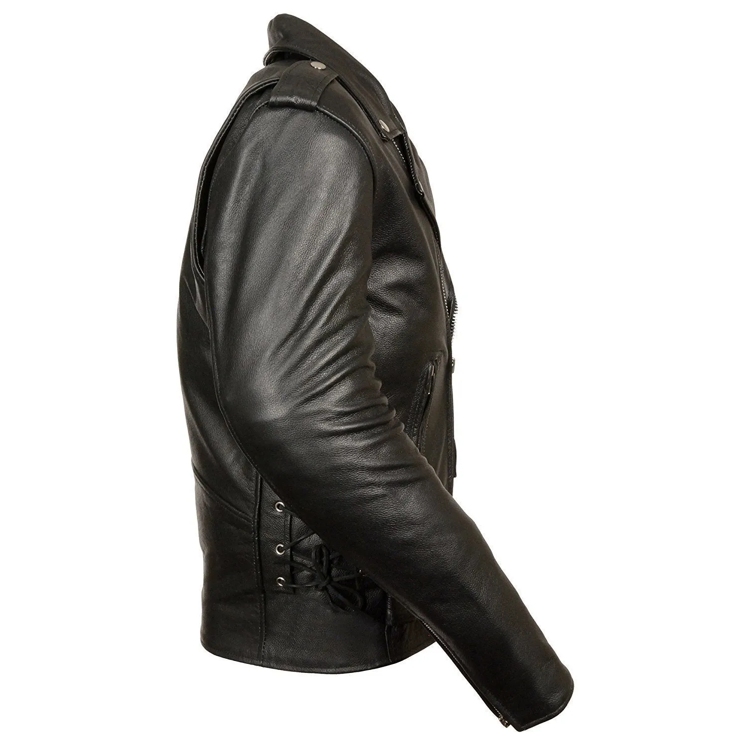 Milwaukee Leather SH1011 Men's Classic Side Lace Police Style Motorcycle Jacket