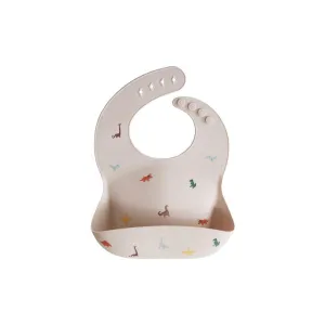 Mushie Silicone Baby Bib - Dinosaurs