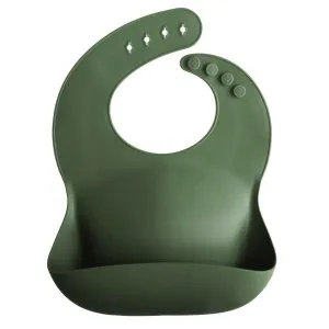 Mushie Silicone Baby Bib- Forest Green