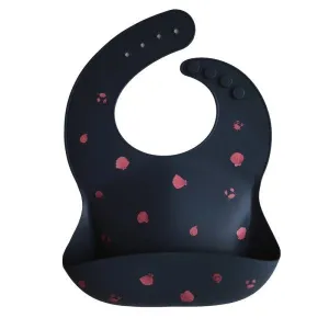 Mushie Silicone Baby Bib - Sea Shells/Smoke