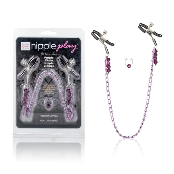 Nipple Play Clamps Purple Chain