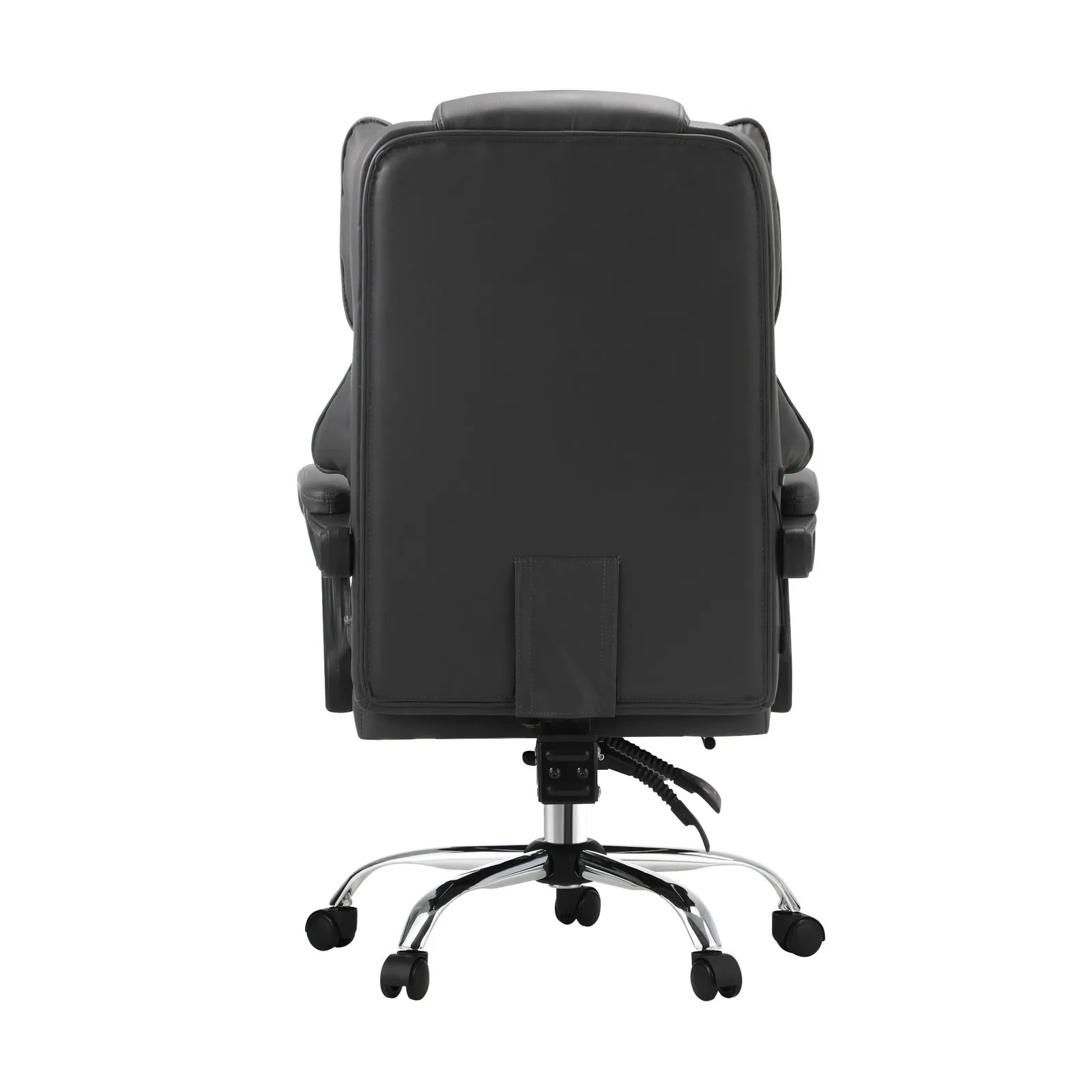 Oikiture Massgae Office Chair Computer Racer PU Leather Seat Recliner Grey