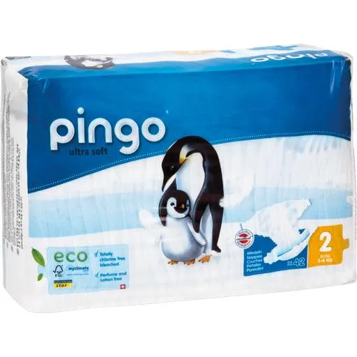 ORGANIC DIAPERS mini 3-6 kg Penguin PINGO SWISS