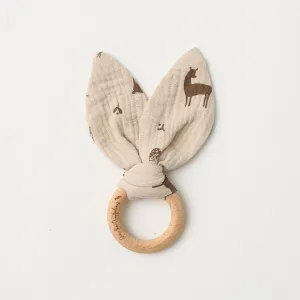 Organic Muslin Bunny Ear Teether - Woodlands